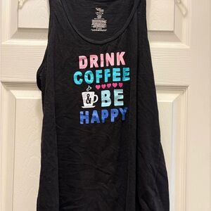 Secret Treasures Black Tank Top and shorts   with Colorful Text